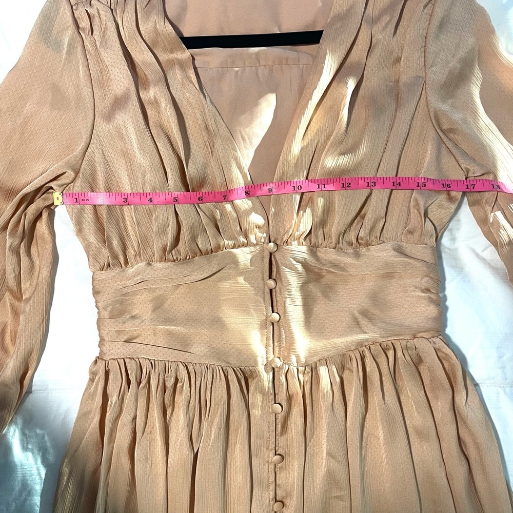 MOTF Peach Midi Dress with Button Front - Picture 8 of 17